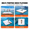 VEVOR Inflatable Floating Dock, 10 x 10FT Inflatable Dock Platform, Non-Slip Water Floating Dock Mat with Portable Carrying Bag & Detachable Ladder