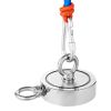 1400 LBS Strong Fishing Magnet Kit Double Sided Pull Force and Rope Carabiner